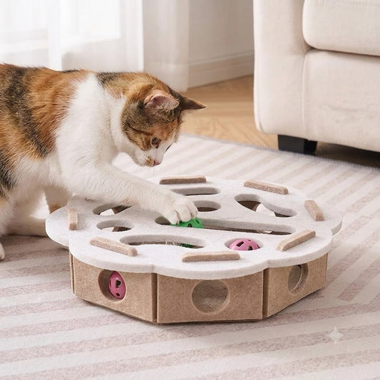 Interactive Cat Puzzle with Balls – Felt Intelligence Toy