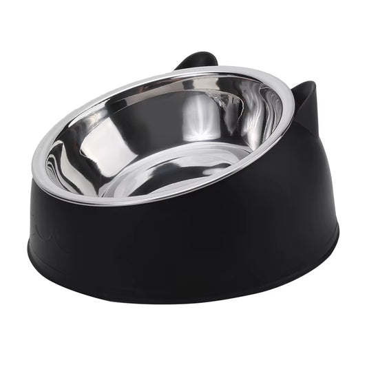 1/2/5Pcs Cat Bowl Creative Inclined Kitten Puppy Food Feeding Bowls Stainless Steel Cats Drinking Feeder Pet Dogs Cats Feeders