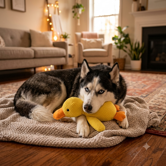 Kuschel-Ente – Plüsch-Hundespielzeug zum Knuddeln
