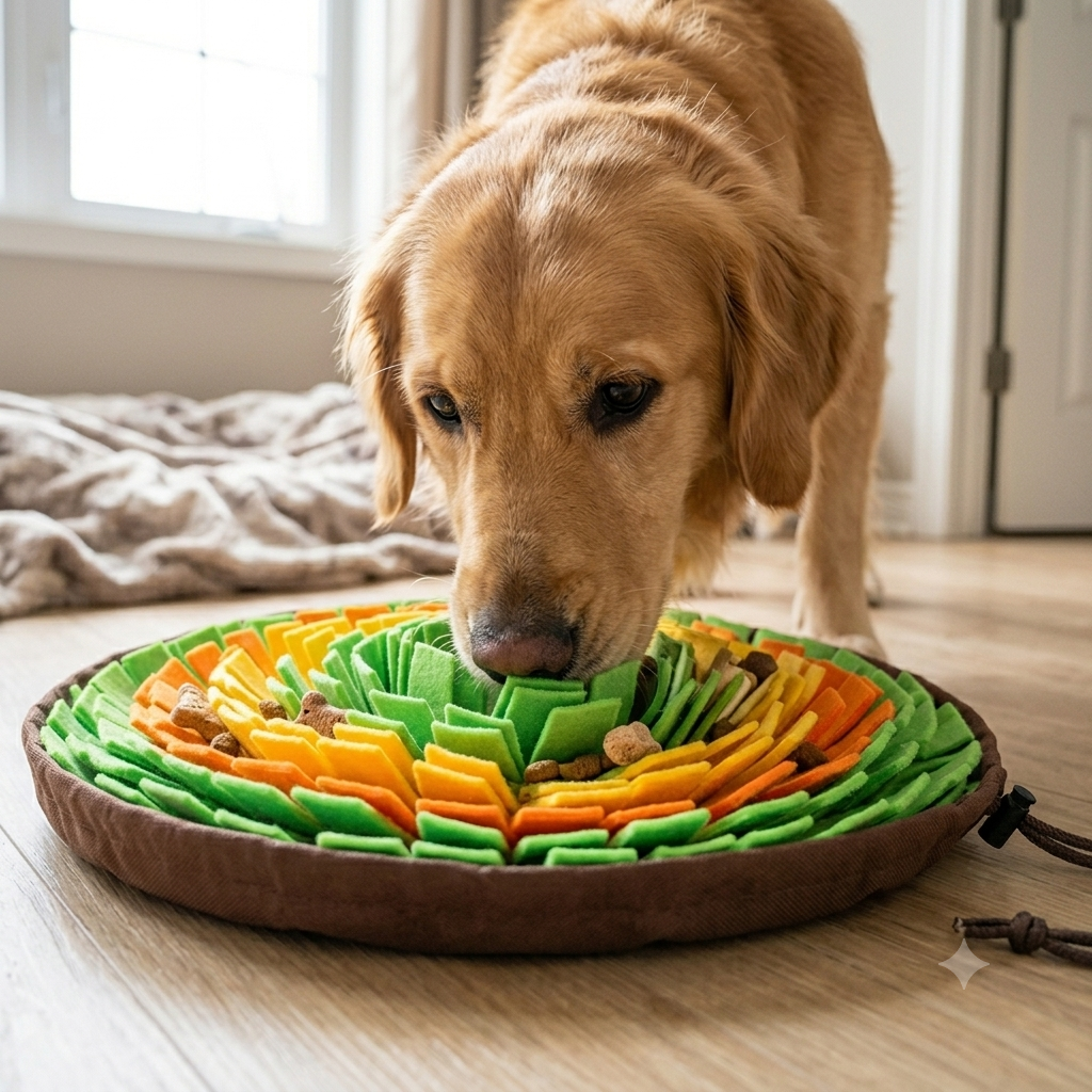 Schnüffelmatte Hund – Faltbar & Waschbar | 2-in-1 Slow Feeder & Schnüffelspielzeug