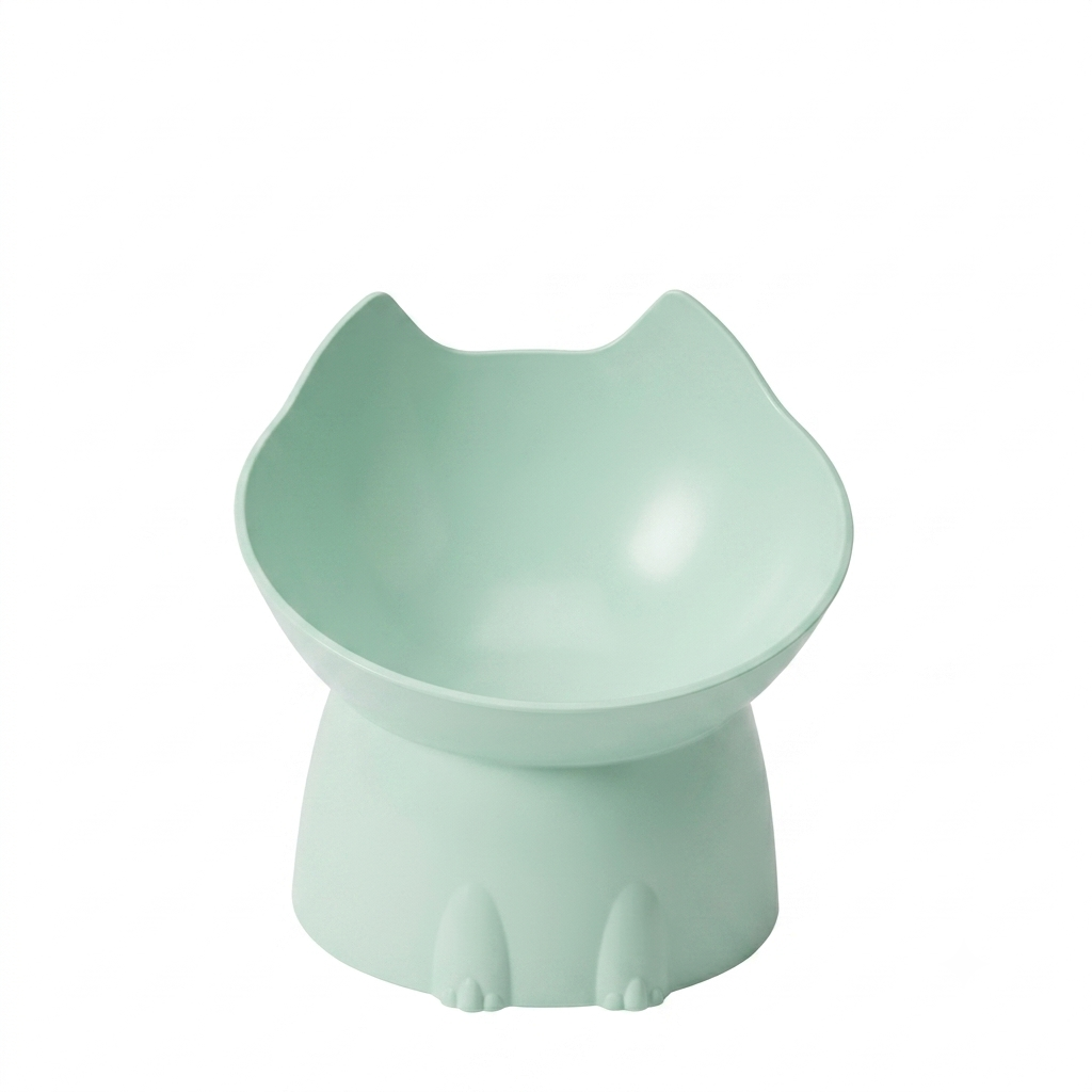 Whiskerware Elevated Cat Bowl – Anti-Slip Feeding Dish with Tilted Edge