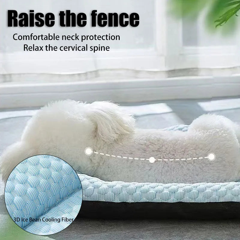 Cool Summer Pet Cooling Mat Ice Silk Breathable Cat Beds Matscushion Puppy Sleep Nest Kennel for Small Medium Dogs Cats Supplies